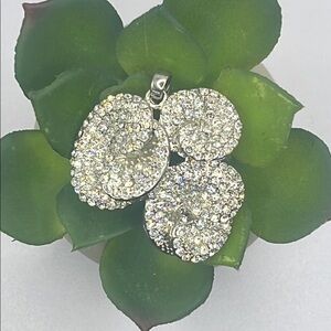PARK LANE Elegant Silver Swarovski/Rhinestone Crystal Pendant